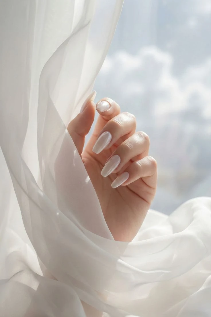 Nail Extensions service at Shades By Tiya - elegant acrylic nail extensions with pink and white design